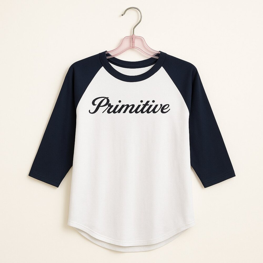 PRIMITIVE | Black & White Jersey 3/4 Sleeve Tee Shirt – Women’s Medium